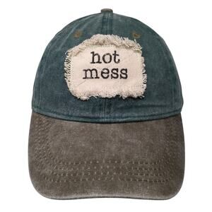 Hot Mess Strapback Baseball Cap Green One Size Adjustable Cotton E-Flag Original